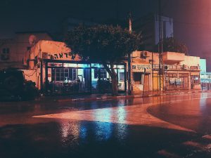 stored open near tree and street at night שלומי טהורי. ראשון לציון